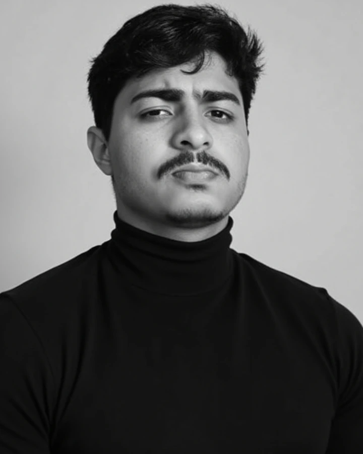 Amir Henry, retrato em preto e branco